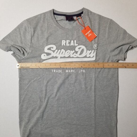 Superdry Real Graphic T-Shirt Gray Short Sleeve Logo Tee Size XL - Picture 4 of 6